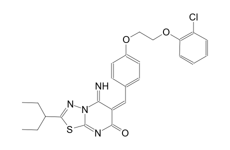(6E)-6-{4-[2-(2-chlorophenoxy)ethoxy]benzylidene}-2-(1-ethylpropyl)-5-imino-5,6-dihydro-7H-[1,3,4]thiadiazolo[3,2-a]pyrimidin-7-one