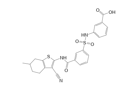 3-[[3-[(3-cyano-6-methyl-4,5,6,7-tetrahydro-1-benzothiophen-2-yl)carbamoyl]phenyl]sulfonylamino]benzoic acid