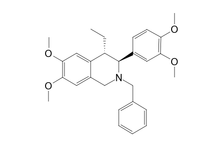 (+)-(3S,4S)-N-Benzyl-3-(3,4-dimethoxyphenyl)-6,7-dimethoxy-4-ethyl-1,2,3,4-tetraisoquinoline