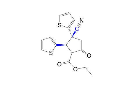 3-cyano-2,3-trans-di-2-thienyl-5-oxocyclopentanecarboxylic acid, ethyl ester