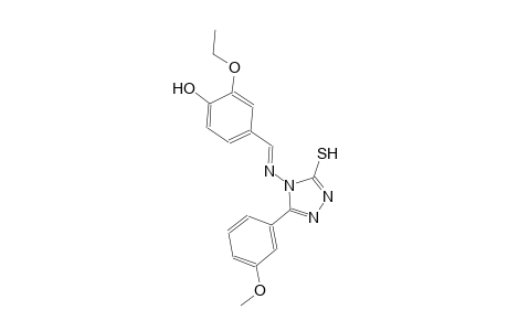 2-ethoxy-4-((E)-{[3-(3-methoxyphenyl)-5-sulfanyl-4H-1,2,4-triazol-4-yl]imino}methyl)phenol