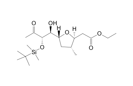 Ethyl 2-((2S,3R,5R)-5-((1S,2S)-2-((tert-butyldimethylsilyl)oxy)-1-hydroxy-3-oxobutyl)-3-methyltetrahydrofuran-2-yl)acetate