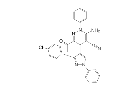 6-Acetyl-3-amino-5-(3-(4-chlorophenyl)-1-phenyl-1H-pyrazol-4-yl)-2-phenyl-2,5-dihydropyridazine-4-carbonitrile