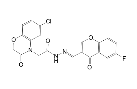 2-(6-chloro-3-oxo-2,3-dihydro-4H-1,4-benzoxazin-4-yl)-N'-[(E)-(6-fluoro-4-oxo-4H-chromen-3-yl)methylidene]acetohydrazide