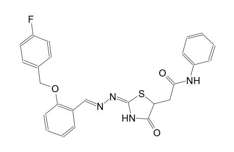 2-[(2E)-2-((2E)-2-{2-[(4-fluorobenzyl)oxy]benzylidene}hydrazono)-4-oxo-1,3-thiazolidin-5-yl]-N-phenylacetamide