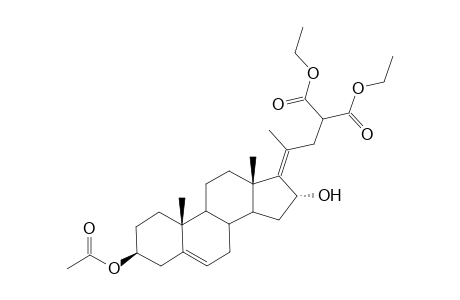 24-Norchola-5,17(20)-diene-23,23-dicarboxylic acid, 3-(acetyloxy)-16-hydroxy-, diethyl ester, (3.beta.,16.alpha.,17Z)-