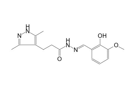 3-(3,5-dimethyl-1H-pyrazol-4-yl)-N'-[(E)-(2-hydroxy-3-methoxyphenyl)methylidene]propanohydrazide