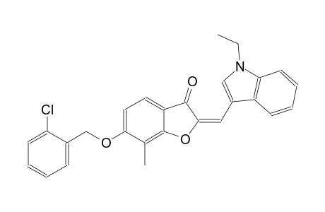 3(2H)-benzofuranone, 6-[(2-chlorophenyl)methoxy]-2-[(1-ethyl-1H-indol-3-yl)methylene]-7-methyl-, (2E)-