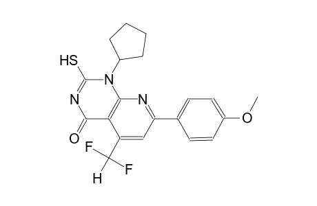 pyrido[2,3-d]pyrimidin-4(1H)-one, 1-cyclopentyl-5-(difluoromethyl)-2-mercapto-7-(4-methoxyphenyl)-