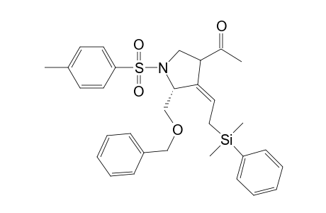 1-[(R)-5-Benzyloxymethyl-4-[2-(dimethyl-phenyl-silanyl)-eth-(Z)-ylidene]-1-(toluene-4-sulfonyl)-pyrrolidin-3-yl]-ethanone