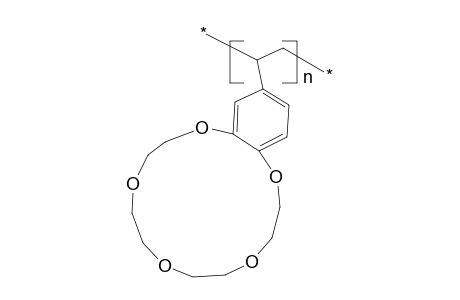 Poly(2,3-4'-vinylbenzo-1,4,7,10,13-pentaoxacyclopentadec-2-ene)