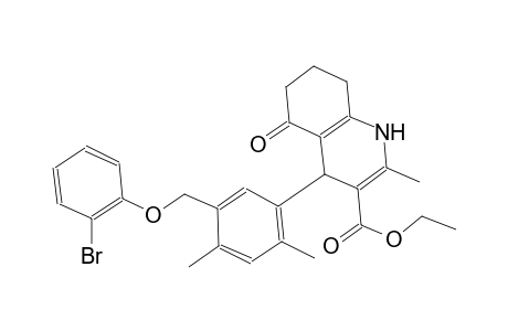 ethyl 4-{5-[(2-bromophenoxy)methyl]-2,4-dimethylphenyl}-2-methyl-5-oxo-1,4,5,6,7,8-hexahydro-3-quinolinecarboxylate