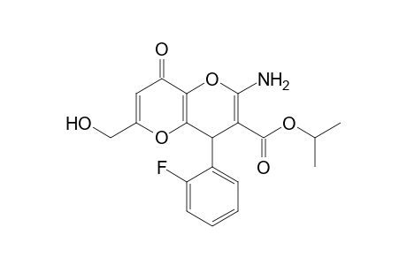 Propan-2-yl 2-amino-4-(2-fluorophenyl)-6-(hydroxymethyl)-8-oxo-4H,8H-pyrano[3,2-b]pyran-3-carboxylate