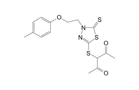 3-[[4-[2-(4-methylphenoxy)ethyl]-5-sulfanylidene-1,3,4-thiadiazol-2-yl]sulfanyl]pentane-2,4-dione