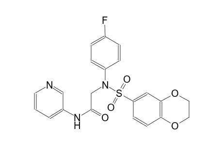2-[(2,3-dihydro-1,4-benzodioxin-6-ylsulfonyl)-4-fluoroanilino]-N-(3-pyridinyl)acetamide