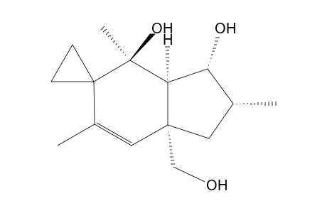 (-)-spiro[1-(Hydroxymethyl)-3,5,8-trimethylbicyclo[4.3.0]non-2-en-5,7-diol-4,1'-cyclopropane]