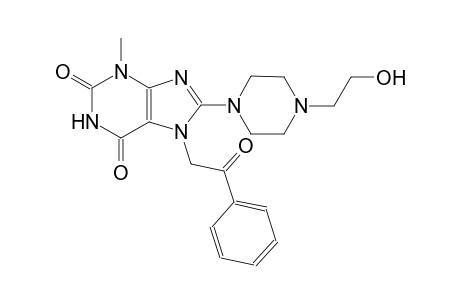 8-[4-(2-hydroxyethyl)-1-piperazinyl]-3-methyl-7-(2-oxo-2-phenylethyl)-3,7-dihydro-1H-purine-2,6-dione