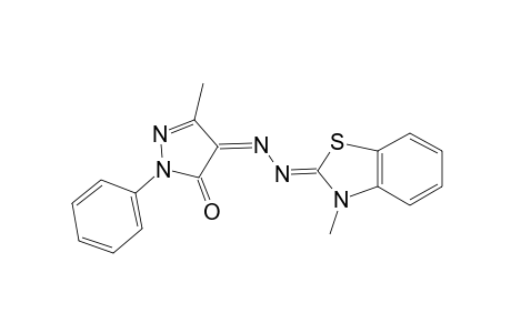 1H-pyrazole-4,5-dione, 3-methyl-1-phenyl-, 4-[2-[3-methyl-2(3H)-benzothiazolylidene]hydrazone]-