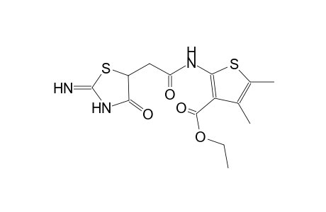 3-thiophenecarboxylic acid, 2-[[(2-imino-4-oxo-5-thiazolidinyl)acetyl]amino]-4,5-dimethyl-, ethyl ester