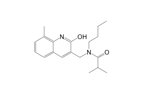 N-butyl-N-[(2-hydroxy-8-methyl-3-quinolinyl)methyl]-2-methylpropanamide