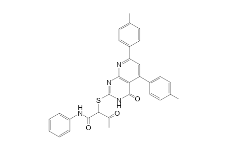 3-Oxo-2-((4-oxo-5,7-di-p-tolyl-3,4-dihydropyrido[2,3-d]pyrimidin-2-yl)thio)-N-phenyl-butanamide