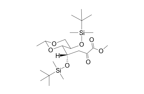 Methyl 3-deoxy-4,6-bis-O-(tert-butyldimethylsilyl)-5,7-O-ethylidene-D-ribo-hept-1-ulosonate