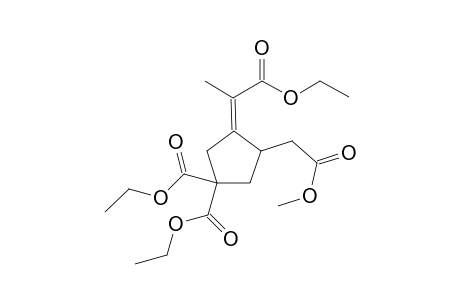Diethyl 3-(1-ethoxy-1-oxopropan-2-ylidene)-4-(2-methoxy-2-oxoethyl)cyclopentane-1,1-dicarboxylate