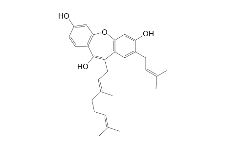 11-((E)-3,7-Dimethyl-octa-2,6-dienyl)-2-(3-methyl-but-2-enyl)-dibenzo[b,f]oxepine-3,7,10-triol