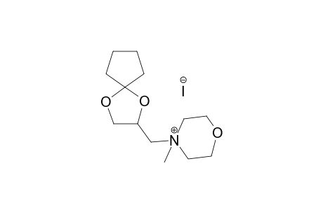 4-(1,4-dioxaspiro[4.4]non-2-ylmethyl)-4-methylmorpholin-4-ium iodide