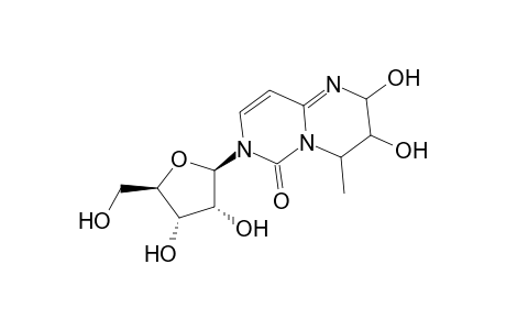 6H-pyrimido[1,6-a]pyrimidin-6-one, 2,3,4,7-tetrahydro-2,3-dihydroxy-4-methyl-7-.beta.-d-ribofuranosyl-