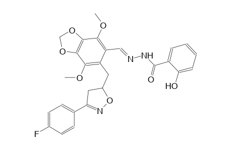 benzoic acid, 2-hydroxy-, 2-[(E)-[6-[[3-(4-fluorophenyl)-4,5-dihydro-5-isoxazolyl]methyl]-4,7-dimethoxy-1,3-benzodioxol-5-yl]methylidene]hydrazide