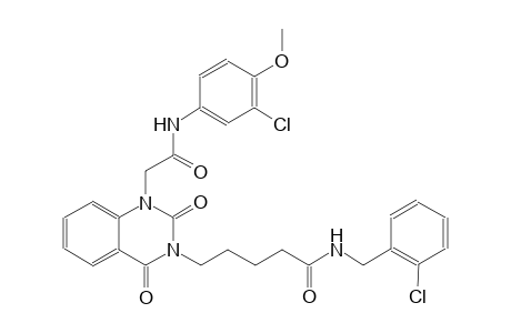 N-(2-chlorobenzyl)-5-(1-[2-(3-chloro-4-methoxyanilino)-2-oxoethyl]-2,4-dioxo-1,4-dihydro-3(2H)-quinazolinyl)pentanamide