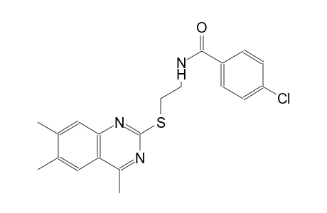 4-chloro-N-{2-[(4,6,7-trimethyl-2-quinazolinyl)sulfanyl]ethyl}benzamide