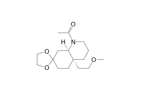 Spiro[1,3-dioxolane-2,7'(1'H)-quinoline], 1'-acetyloctahydro-4'a-(2-methoxyethyl)-, cis-(.+-.)-