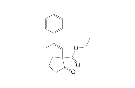Cyclopentanecarboxylic acid, 2-oxo-1-(2-phenyl-1-propenyl)-, ethyl ester, (E)-