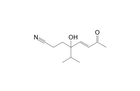 4-Hydroxy-4-isopropyl-7-oxooct-5-enenitrile