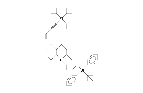 Dodecahydro-1-(2-[T-butyl-diphenyl-silyloxy]-ethyl)-6-(5-triisopropyl-silyl-2(Z)-penten-4-ynyl)-pyrrolo(1,2-A)quinoline