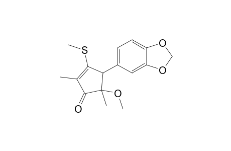 2,5-Dimethyl-5-methoxy-3-methylthio-4-(3,4-methylenedioxyphenyl)-2-cyclopentene-1-one