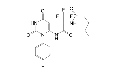 N-[1-(4-fluorophenyl)-2,4,6-trioxo-5-(trifluoromethyl)-2,3,4,5,6,7-hexahydro-1H-pyrrolo[2,3-d]pyrimidin-5-yl]pentanamide