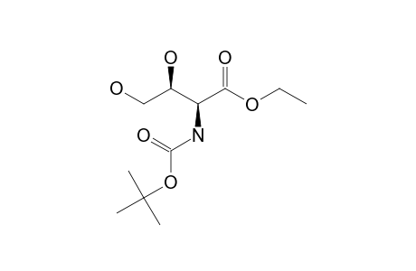 ETHYL-(2S,3S)-2-TERT.-BUTOXYCARBONYLAMINO-3,4-DIHYDROXYBUTANOATE;MAJOR-COMPONENT