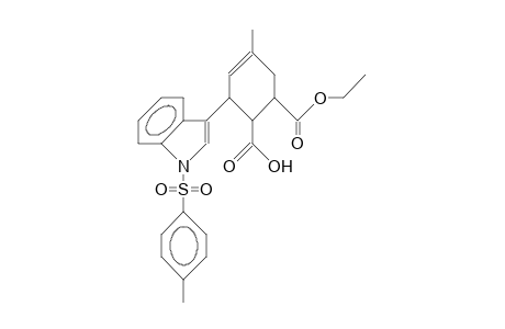 (1RS, 2Sr,3sr)-5-methyl-3-(1'-tosyl-indol-3'-yl)-cyclohex-4-ene-1,2-dicarboxylic acid, 1-ethyl ester
