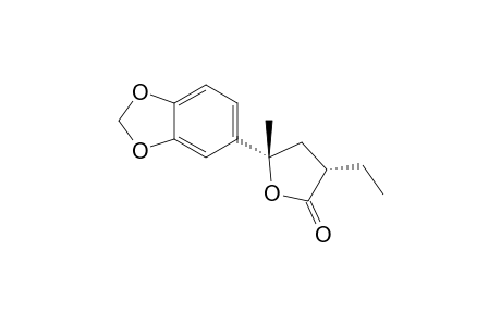 (3S,5S)-5-(1,3-benzodioxol-5-yl)-3-ethyl-5-methyl-2-oxolanone