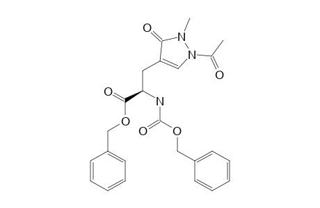 BENZYL-(2S)-2-BENZYLOXYCARBONYLAMINO-3-(2-ACETYL-1-METHYL-5-OXOPYRAZOL-4-YL)-PROPIONATE
