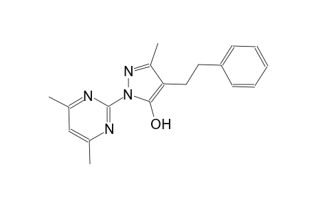 1H-pyrazol-5-ol, 1-(4,6-dimethyl-2-pyrimidinyl)-3-methyl-4-(2-phenylethyl)-