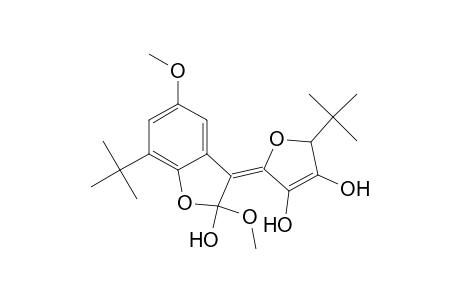 3,4-Furandiol, 2-(1,1-dimethylethyl)-5-[7-(1,1-dimethylethyl)-2-hydroxy-2,5-dimethoxy-3(2H)-benzofuranylidene]-2,5-dihydro-, (E)-