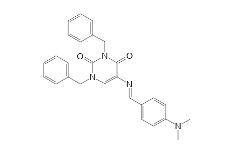(E)-1,3-dibenzyl-5-((4-(dimethylamino)benzylidene)amino)pyrimidine-2,4(1H,3H)-dione