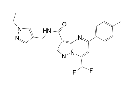 7-(difluoromethyl)-N-[(1-ethyl-1H-pyrazol-4-yl)methyl]-5-(4-methylphenyl)pyrazolo[1,5-a]pyrimidine-3-carboxamide