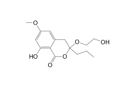1H-2-Benzopyran-1-one, 3,4-dihydro-8-hydroxy-3-(2-hydroxyethoxy)-6-methoxy-3-propyl-