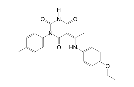 (5Z)-5-[1-(4-ethoxyanilino)ethylidene]-1-(4-methylphenyl)-2,4,6(1H,3H,5H)-pyrimidinetrione
