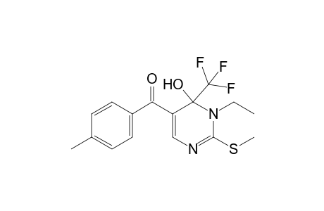 (1-Ethyl-6-hydroxy-2-(methylthio)-6-(trifluoromethyl)-1,6-dihydropyrimidin-5-yl)(4-tolyl)methanone